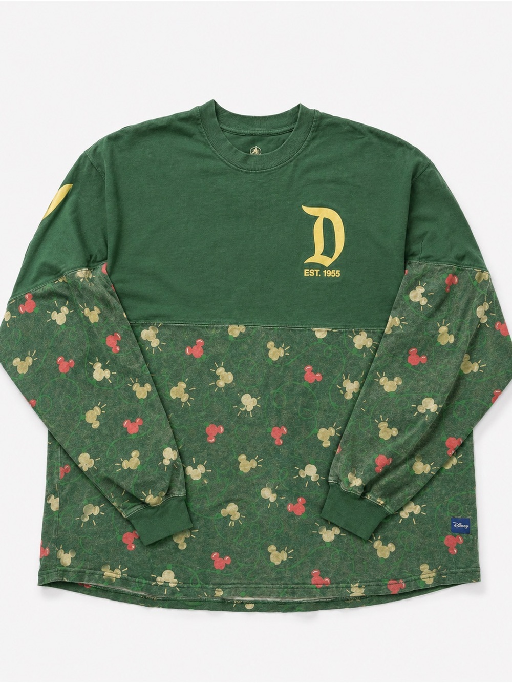 Disney Green & Yellow Mickey Emblem Long Sleeve Top